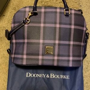 Dooney & Bourke Graham Plaid Zip Satchel Blue